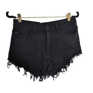 Kancan Sexy Fun Flirty Black Cut Off Denim Shorts Size W11/19
